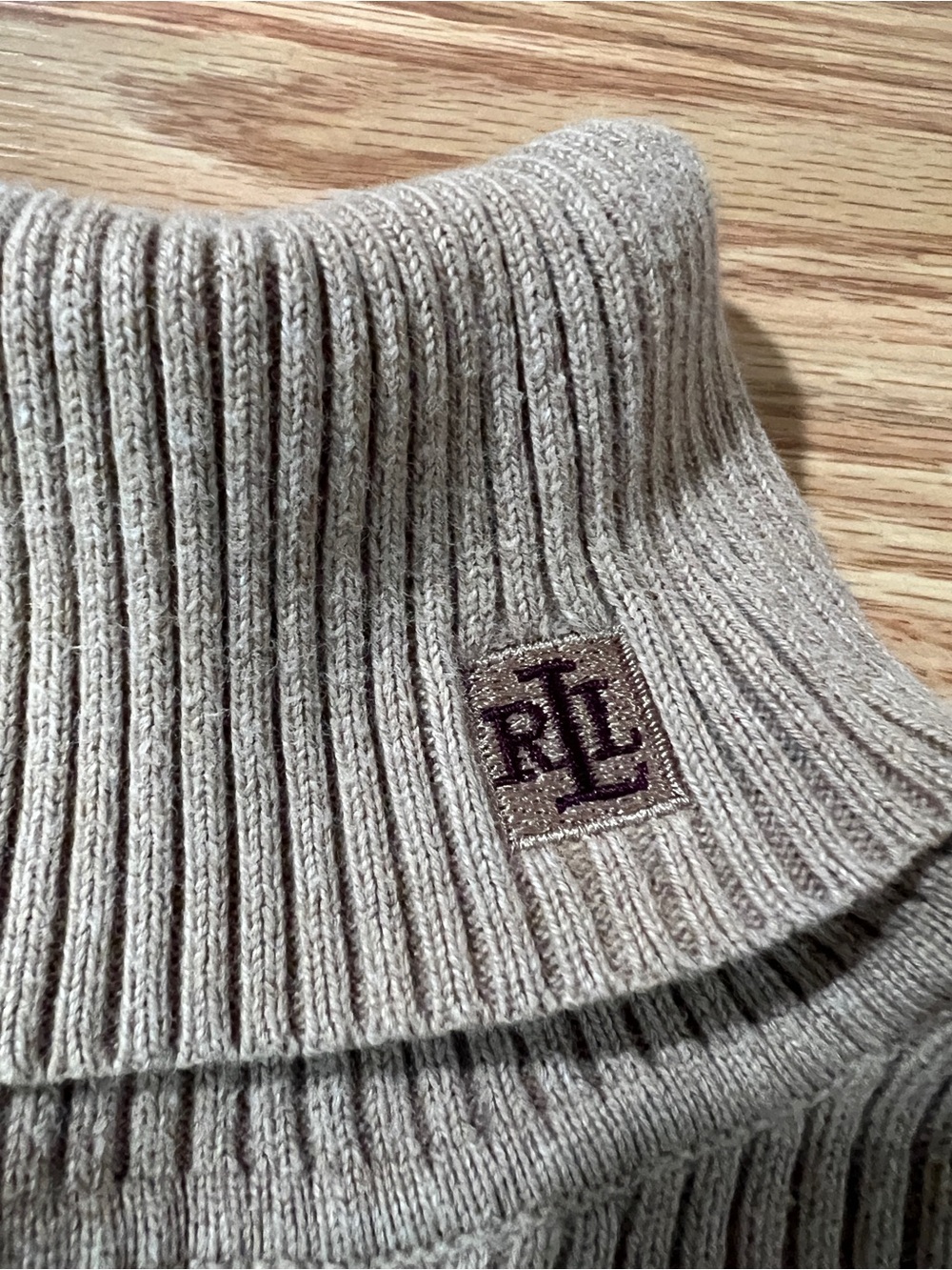 Ralph Lauren Ribbed Turtleneck Sweater - Taupe - Picture 3 of 4